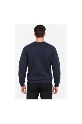 Hk Premium Sweatshirt Bisiklet Yaka Hk Premium Logolu Erkek Basic Lacivert