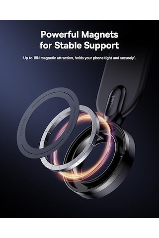 Baseus C02 Go Manyetik Araç Telefonu Tutacağı, 360 Dönebilen Mobil Tutucu, Apple iPhone Uyumlu 15 Pro Max İçin Ultra Güçlü Mıknatıslı Bükülebilir Tasarım Araç Telefonu Tutacağı, Samsung S24 Ultra