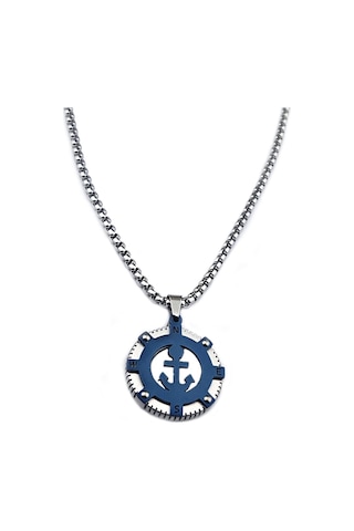 Pigado Paslanmaz Çelik Deniz Çapası Erkek Kolye Gri