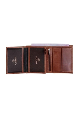 Guard Çok Bölmeli Dikey Antik Taba Deri Erkek Cüzdanı - Grd2403xw22538 Taba