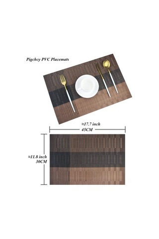 Vkemall Pvc Örgü Kaymaz Mutfak Minderi - Gri Ve Beyaz Gradyan 4'lü Set , 80 C Isıya Dayanıklı, Kolay Temizlenebilir. Diğer