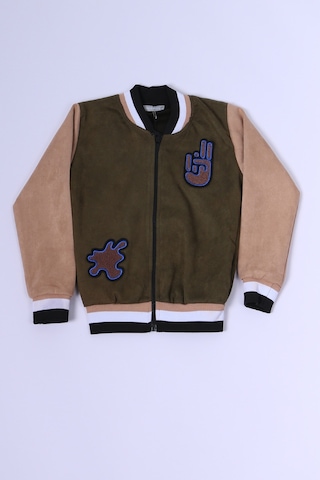 Erkek Çocuk Kolej Ceket Fermuarlı Cepli Baskılı C27 Yeşil