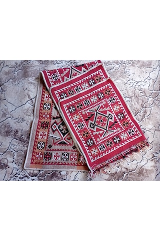 Parlak Dokuma Oto Koltuk Kilim Kırmızı