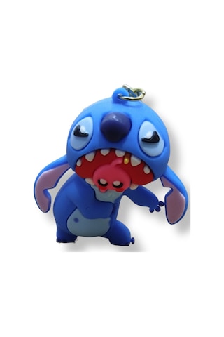 Stitch V2 Premium 3d Figürlü Mavi Bilek Kayışlı Anahtarlık - 1 Adet