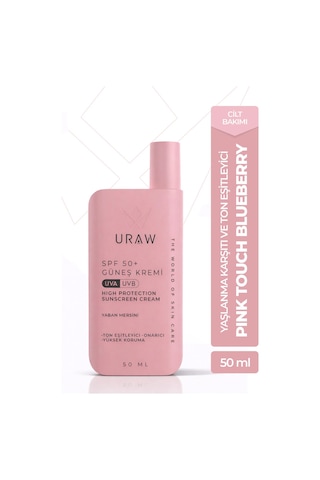 Uraw Pink Touch Blueberry Ton Eşitleyici Güneş Kremi SPF50+ 50 ML