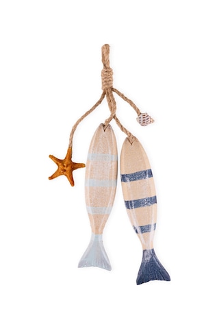 The Mia Retro Halat Askılı Çift Balık Duvar Süsü 20 Cm