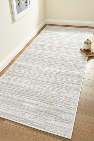 Lines Modern Yolluk Dokuma Halı Salon Oturma Odası Mutfak Halısı Koridor Antre Krem