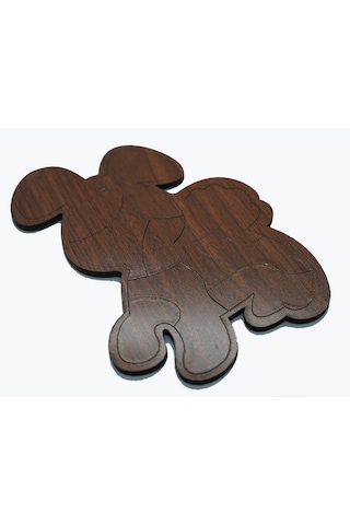 Çocuklar İçin Eğitici Ve Öğretici Ahşap Yapboz Puzzle Bul Tak Birleştirme Köpek 20x18cm