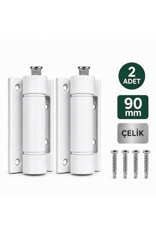 Pimapen Kapı Menteşesi Beyaz 90 Mm Pvc Kapı Menteşesi, Ayarlanabilir Metal Pim 2 Adet