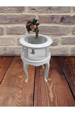 Bengimobilya Gümüşlük Yuvarlak Model Leylek Bacak Parlak Beyaz Kayın Lükens As