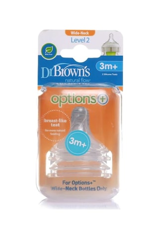 Dr. Brown's Options+ 2.Evre Geniş Ağız Silikon Biberon Emziği