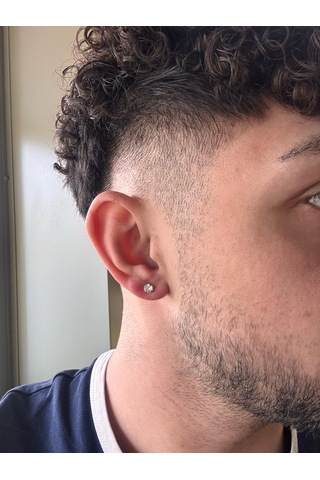 Paslanmaz Çelik Zirkon Taşlı Vidalı Beyaz Crystal Unisex/erk Silver