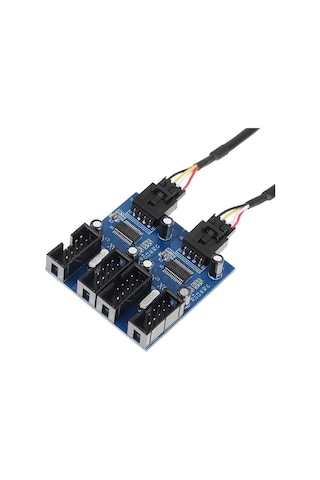 9 Pin Usb Çoklayıcı Anakart Için 4 Port Usb 2.0 Çoklayıcı Acı Kahverengi