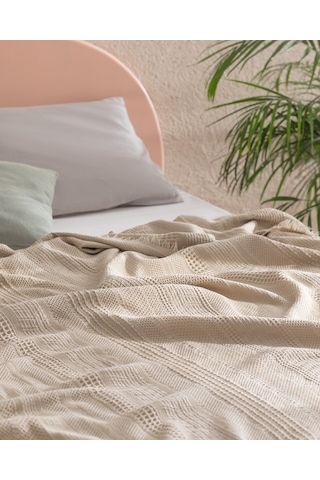 Madame Coco Lucille Tek Kişilik Yatak Örtüsü 8684427016701 Ekru