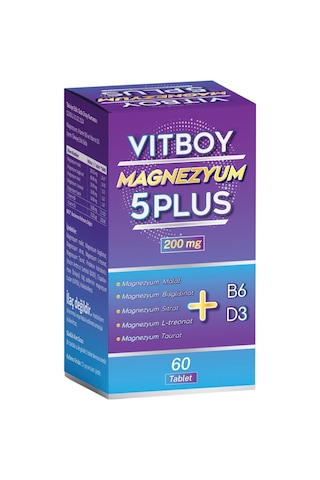 Vitboy Magnezyum 5 Plus 200mg 60 Tablet