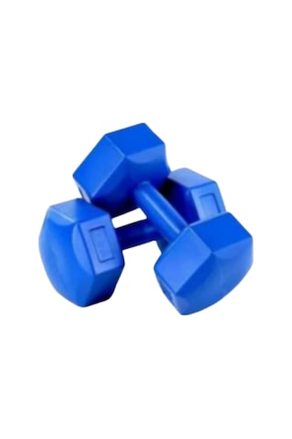 DPlastik Dambıl Ağırlık Seti 3 KG x 2 Adet Köşeli Mavi