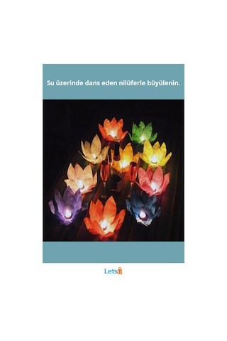 Nilüfer Su Geçirmez Fener 16cm T Light Mumlu Dilek Feneri 1 Adet