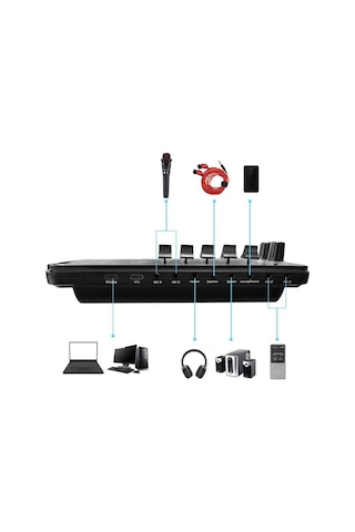 Midex Cxn-30 Paket-11 Vs11 Ses Kartlı Condenser Mikrofon Stand Kulaklık Seti