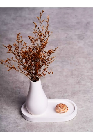Minimalist Dekoratif Vazo Ve Oval Tepsi Seti Şıklığı Evinize Taşıyın