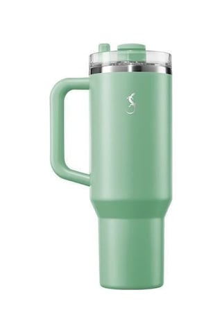Lurch - Big Cup 1.2 L Adaçayı Yeşil, Paslanmaz Çelik Termos - Uzatılabilir Pipetli, Çift Cidarlı, Sızdırmaz - 240877 Beyaz