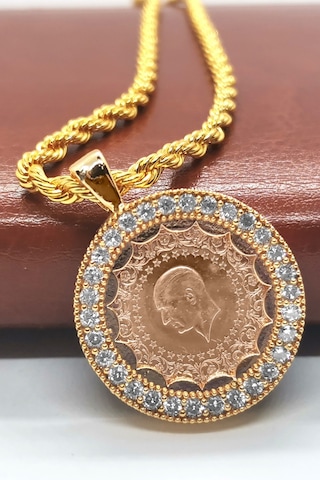 22 Ayar Çeyrek Altınlı Kolye N11.136