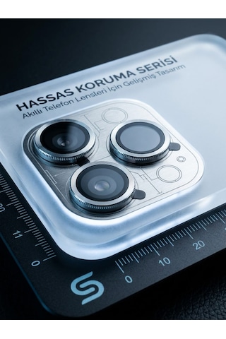 Apple iPhone 16 Pro Max Uyumlu Kamera Koruyucu Lens Silver Gümüş Telefon Kamera Koruyucu Lens