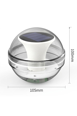 Güneş Enerjili Solar Top Şeklinde Yüzen Havuz Lambası Beyaz- Sıcak Sarı - Rgb Led Su Geçirmez
