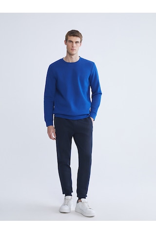 Lcwaıkıkı Basic Lacivert Bisiklet Yaka Erkek Kalın Sweatshirt