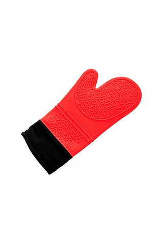 Leezsing Kırmızı Silikon-pamuk Fırın Eldiveni - 300 C Isı Dayanıklı, Kaymazsız, Ev Fırını Ve Mangal İçin Kırmızı