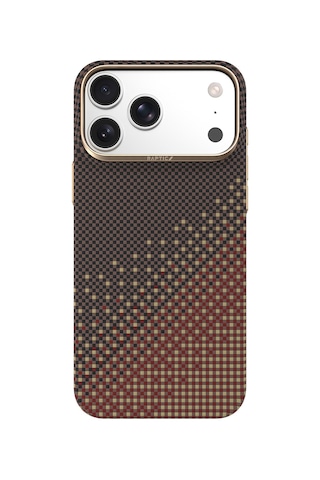 Apple iPhone Uyumlu 18 Pro Kılıf M-safe Şarj Özellikli Raptic Aramid Skin Serenity Serisi Karbon Kapak Kahverengi