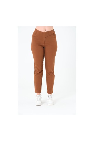 Sortie Collection Tek Düğmeli Gabardin Pantalon Kahverengi