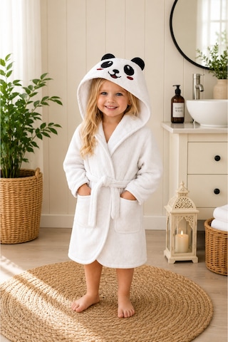 Panda Kapüşonlu Çocuk Bornozu Unisex Bebek ve Çocuk Banyo Bornozu, Yumuşak Dokulu, 1-10 Yaş 3-4 Yaş