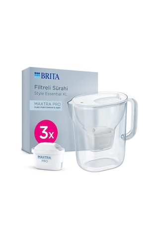 Brıta Style Essential Xl 3 X Maxtra Pro Pure Performance Filtreli Su Arıtma Sürahisi Beyaz 3,6l
