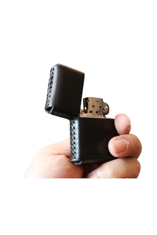 Cronder Hakiki Deri Çakmak Kılıfı Siyah