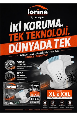 Aktif Karbon & Gümüş İyon Destekli Bel Bantlı Hasta Bezi Xl - Xxl 24 Lü 3 Paket XL