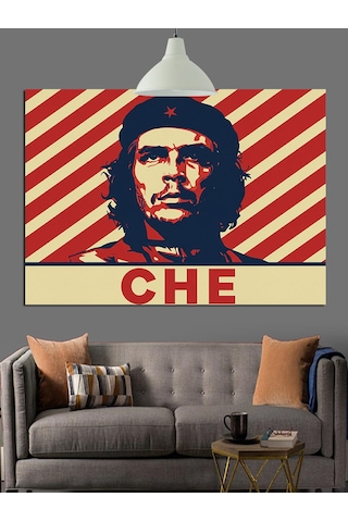 Che Guevara Portre Simge Dekoratif Kanvas - Mdf Ahşap Tablo