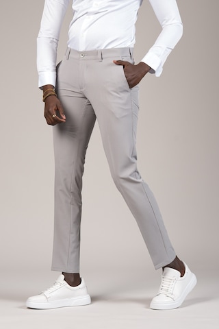 Notra Slimfit Pamuklu Full Likralı Esnek Yazlık Kumaş Pantolon gri