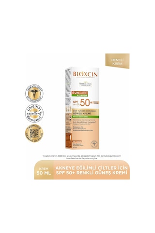 Sun Care Akneye Eğilimli Ciltler Için Renkli Güneş Kremi 50 Spf - Akne, Dry Touch, Mat Tinted