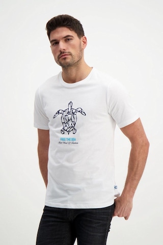 Rich Erkek Bisiklet Yaka T-shirt Beyaz