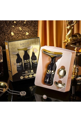 Lichen 3 In 1 Boyun Yüz Kaldırma Masaj Cihazı Microcurrent Foton Yeşil