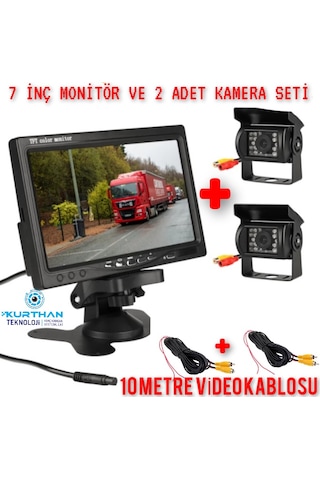 Tarım Araçları İçin 7 İnç Monitör Ve 2 Adet Kamera Seti
