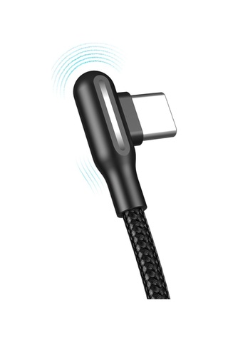 Suofeng Wsken Renkli Işıklı Type-c Eğik Uçlu Veri Şarj Kablosu Siyah 120cm - Oyun İçin Ideal, Hızlı Şarj Ve Veri Transferi