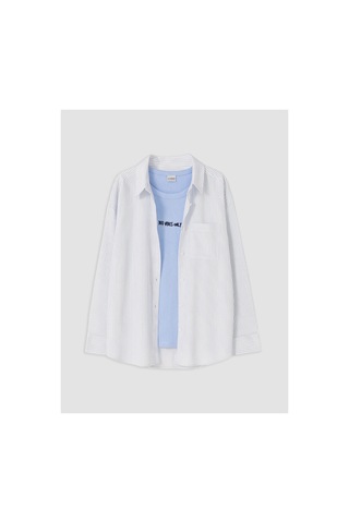 LC Waikiki Alıta Cıty Farkıyla Lcw Kids Lila Çizgili Loose & Bol Kız Çocuk Gömlek Lila - 930172582 Lila