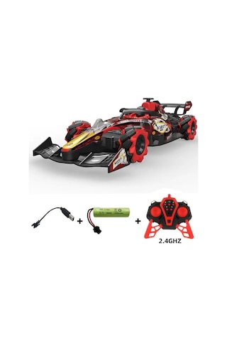 Sesli Işıklı Şarjlı 1:10 Büyük Ölçek Kumandalı Duman Atan Full Fonksiyon F1 Araç Rc Oyuncak Araba Kırmızı Kırmızı