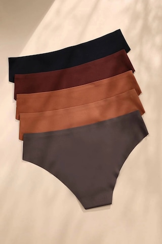 Merry See 5 Li Set İz Yapmaz Likralı Dikişsiz Lazer Kesim Bikini Slip Külot Çok Renkli