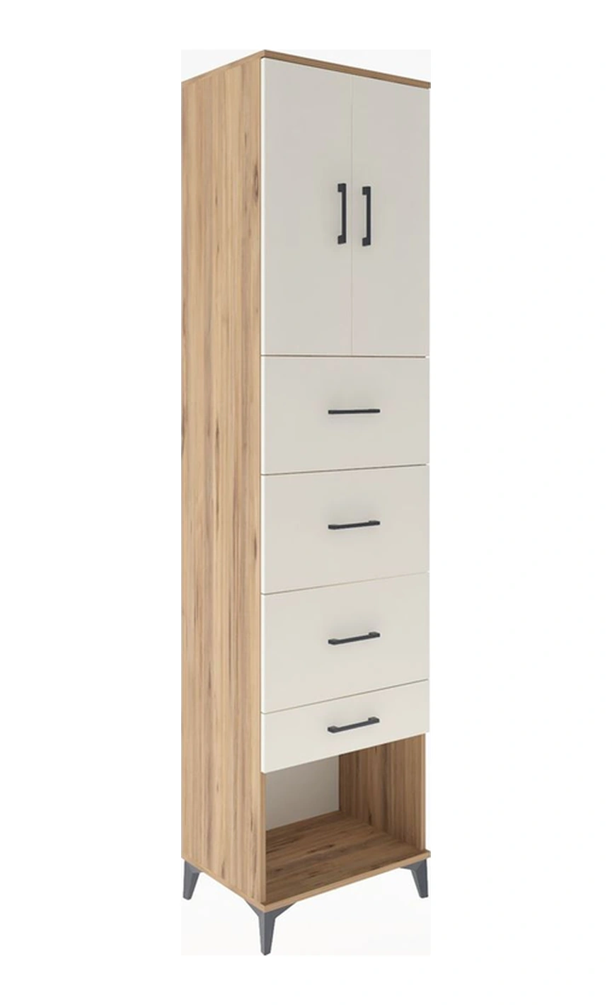 Hyperion Dolap 2 Raflı 4 Çekmeceli 2 Kapaklı 60x44x243 Çam-ay... Çam