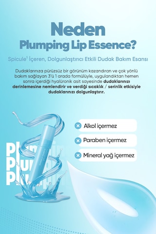 Dolgunlaştırıcı Etkili Dudak Bakım Esansı Plumping Lip Essence No.2 Cool No.2 Cool