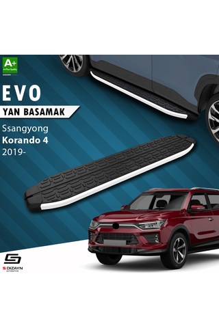 S-dizayn Ssangyong Korando Evo Aluminyum Yan Basamak 183 Cm 2019 Üzeri