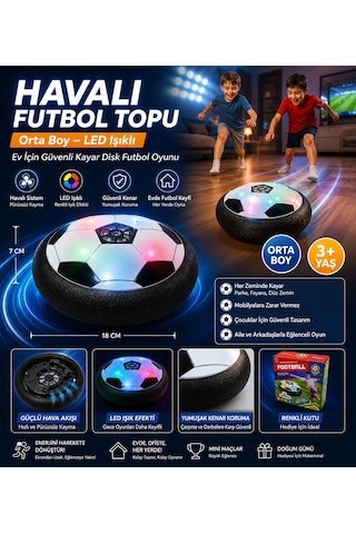 Havalı Futbol Topu Orta Boy Led Işıklı Ev İçin Güvenli Kayar Disk Futbol Oyunu Havalı Futbol Topu Orta Boy Led Işıklı Ev İçin Güvenli Kayar Disk Futbol Oyunu