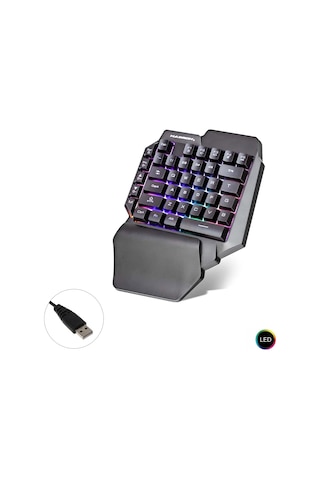KABLOLU OYUNCU KLAVYE Q TEK EL LEDLİ HADRON HD-G504